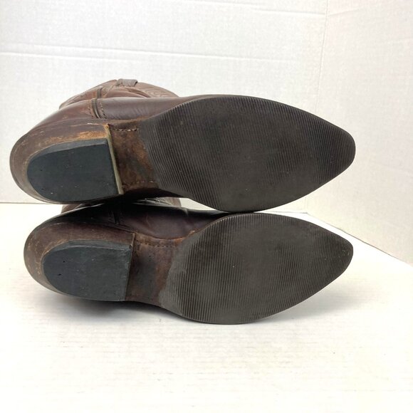 Vintage Code West USA Brown Leather Western Cowboy Boots Womens 7 Pointed Toe - Picture 8 of 16